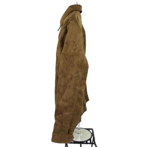 A Collezioni Brown Faux Suede Fully Lined Zip Front Jacket Mens XXL NWT - Picture 7 of 14